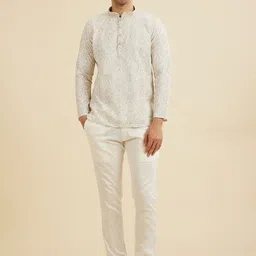 Manyavar Ethnic Motifs Embroidered Thread Work Short Kurta-picture-15