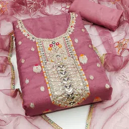 SAINOOR Organza Semi-Stitched Dress Material-picture-35