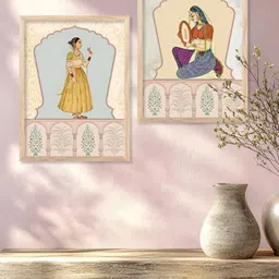 Kotart Brown & Yellow 2 Pieces Wooden Abstract Wall Arts image 5