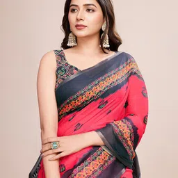 KALINI Ethnic Motifs Printed Zari Saree image 2