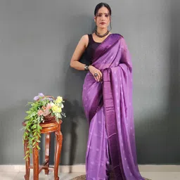 KALINI Floral Woven Design Satin Ready to Wear Saree-picture-10