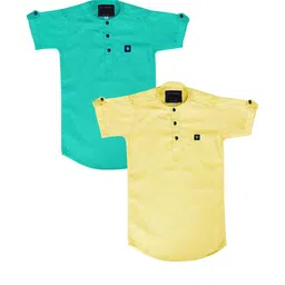 OJ TREND Kids-Boys Sea Green Kurtas-picture-23