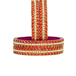 KOTTIAR CREATIONS Set Of 4 Crystal Studded Glass Bangles image 5
