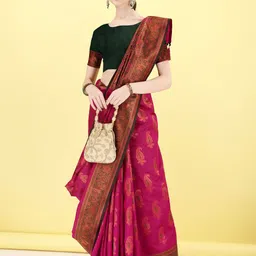 JUST FASHION Woven Design Banarasi Zari Saree-picture-39