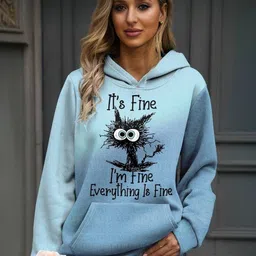 HERE&NOW Women Printed Hooded Sweatshirt-picture-47