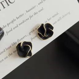 FIMBUL Gold Plated Enamelled Floral Studs-picture-10