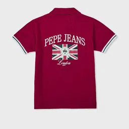 Pepe Jeans Boys Typography Printed Polo Collar Pure Cotton T-shirt-picture-17