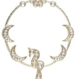 fabula Kundan Stone Studded Peacock Design Drop Earrings image 5