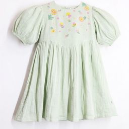 Cherry Crumble Puff Sleeve Fit & Flare Dress-picture-0