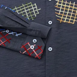 Thomas Scott Men Premium Fit Spread Collar Textured Casual Shirt image 4