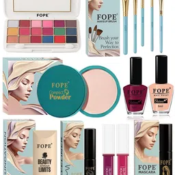 FOPE Set Of 14 Foundation Compact Mascara Lipstick Nail Polish & Brush Set-picture-36