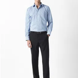 Van Heusen Men Micro Checked Spread Collar Pure Cotton Formal Shirt image 5