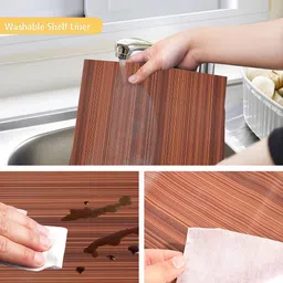 Kuber Industries Brown Printed Water Resistant Shelf Liner Organisers image 3