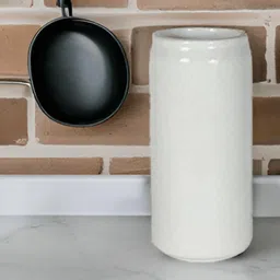 LASAKI Can White Ceramic Flower Vase-picture-34