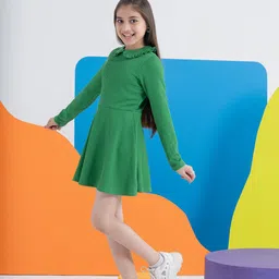 SPUNKIES Girls Peter Pan Collar Jacquard Fit & Flare Mini Dress image 3