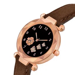 CERO Unisex Printed Dial & Leather Straps Analogue Multi Function Watch FBF223-Brown image 3