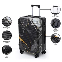 Red Tape Black Set Of 3 Printed Hard-Sided Trolley Bags image 5