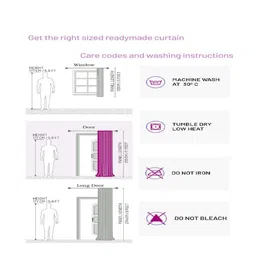 Aura Beige Set of 2 Floral Door Curtain image 4
