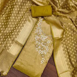 SAINOOR Embellished Semi-Stitched Dress Material-picture-15