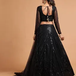 Zeel Clothing Embroidered Sequinned Semi-Stitched Lehenga & Unstitched Blouse With Dupatta image 3