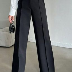 Next One Women Smart Straight Fit High-Rise Easy Wash Pleated Trousers-picture-14