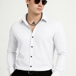 KHUSHI CREATION Original Slim Fit Textured Spread Collar Casual Shirt-picture-30