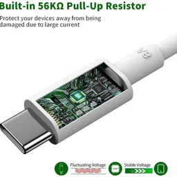 EYNK USB Type C Cable 1 m ORIGINAL 65W / 8A Type C Fast VOOC/ SuperVOOC CHARGING CABLE image 3