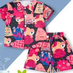 YK Boys Printed Shirt & Shorts Clothing Set-picture-13