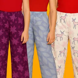 TotzTouch Pack Of 3 Printed Mid-Rise Lounge Pant image 1