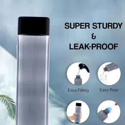 Kuber Industries Black Set of 6 Plastic Solid Water Bottle image 3