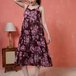 KEIYONA Women Floral Printed Fit & Flare Dress-image-40