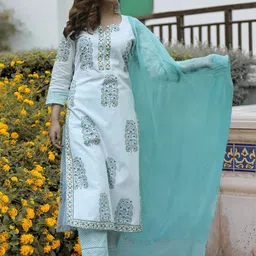 Moda Rapido Women Ethnic Motifs Printed Regular Kurta with Trousers & With Dupatta-picture-21