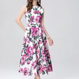 JC Collection Women Floral Printed Fit and Flare Dress-picture-42