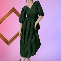 Femvy Tiered V-Neck Fit & Flare Maxi Dress-picture-29