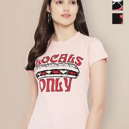 Metronaut Women Typography 3 Printed Applique T-shirt-picture-31