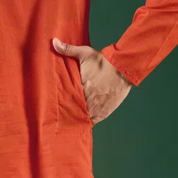 Anouk Rustic Men Mandarin Collar Pure Cotton Kurta image 2