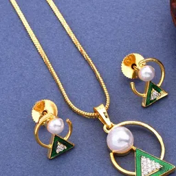 Anouk Gold-Plated Cubic Zirconia-Studded Jewellery Set image 2