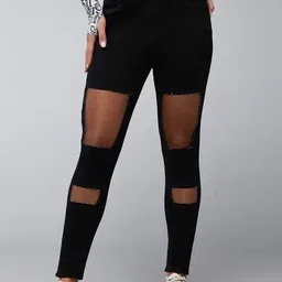 DOLCE CRUDO Women Slim Fit High-Rise Mildly Distressed Heavy Fade Stretchable Jeans-image-66