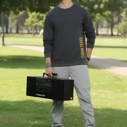 Moda Rapido Men Grey Graphic Printed Sweatshirts image 3