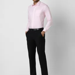 Van Heusen Men Spread Collar Solid Cotton Slim Fit Formal Shirt image 3