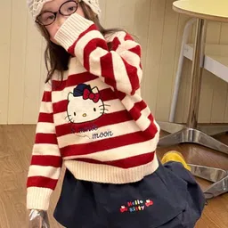 LULU & SKY Girls Striped Pullover with Embroidered Detail image 5