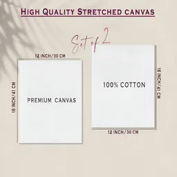 Myntra Elegant Homes White & Blue 2 Pieces Canvas Abstract Wall Art image 4