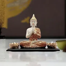 THE SACRED GIFTS Beige & Brown Buddha Idol Showpiece-picture-25