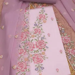 Soch Embroidered Silk Chiffon Unstitched Dress Material-picture-10