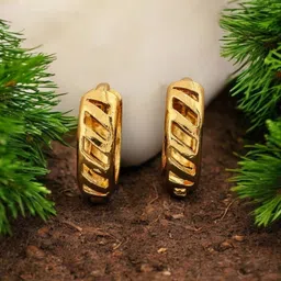 SHREE KRISHNA SHOPPING Unisex Gold-Plated Brass Earrings-picture-11