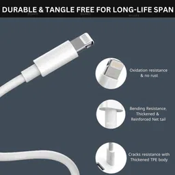 RoarX Lightning Cable 6 A 1 m 20W Type C Fast Charging i-phone cable compatible with Apple iPhone 11 12 13 14 Pro Pro Max X XR XS SE SE2 Series C to Light_ning cable MFI image 4