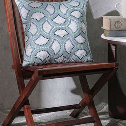MASPAR Blue & White Embroidered Medium Square Cushion Cover-picture-14
