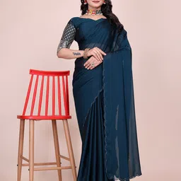 K 5 Fashion Embroidered Pure Chiffon Maheshwari Saree-picture-35