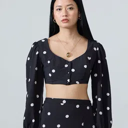 20Dresses Polka Dot Print Sweetheart Neck Crop Top-image-15