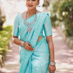 YAMUNE Woven Design Zari Art Silk Handloom Banarasi Saree image 4